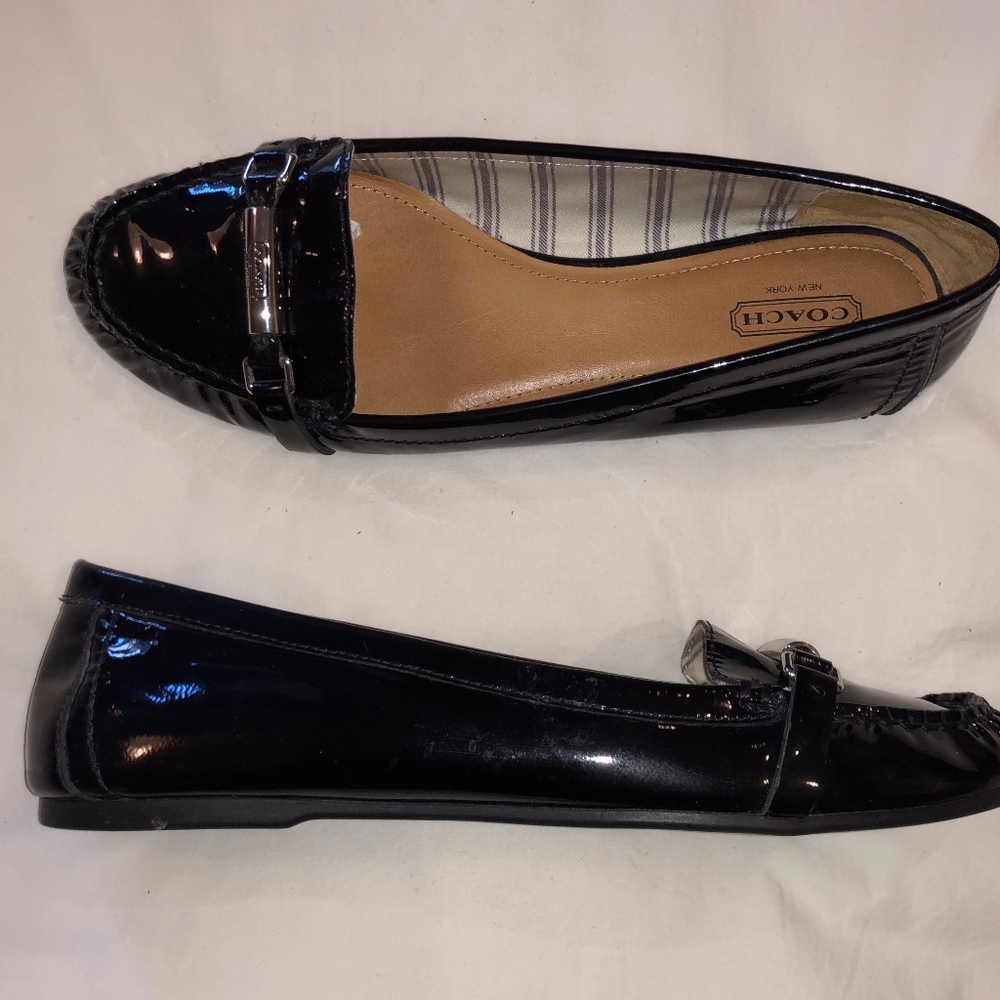 COACH Black Patent Loafers